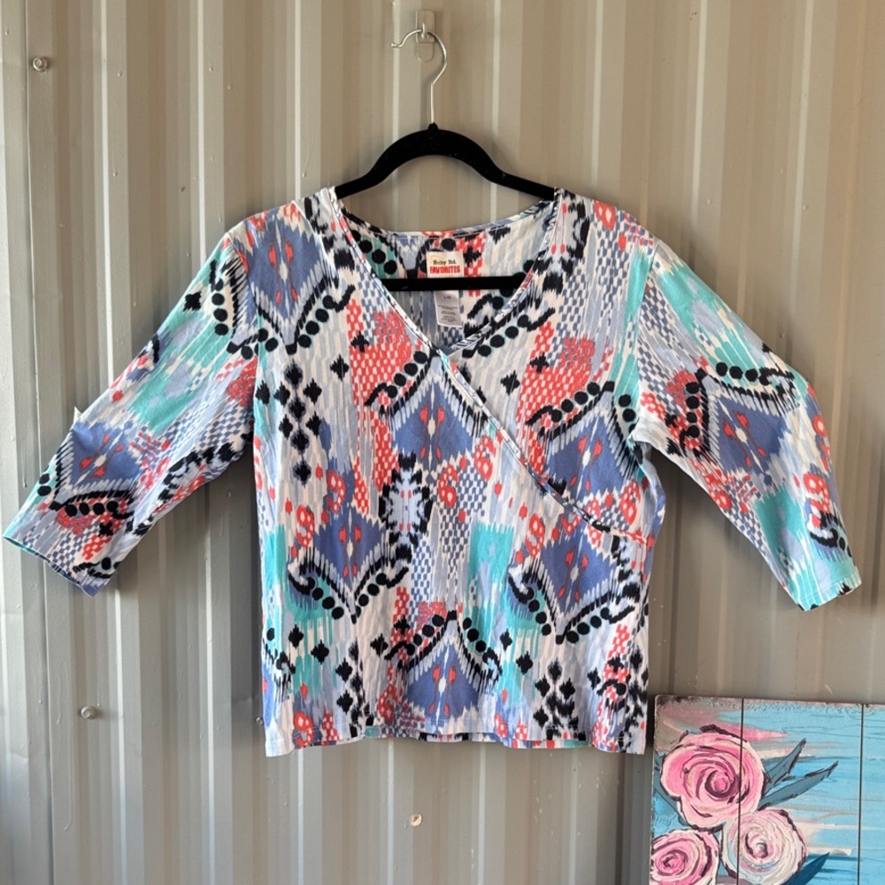 Ruby Rd. Multicolor Abstract Blouse - Picture 1 of 8
